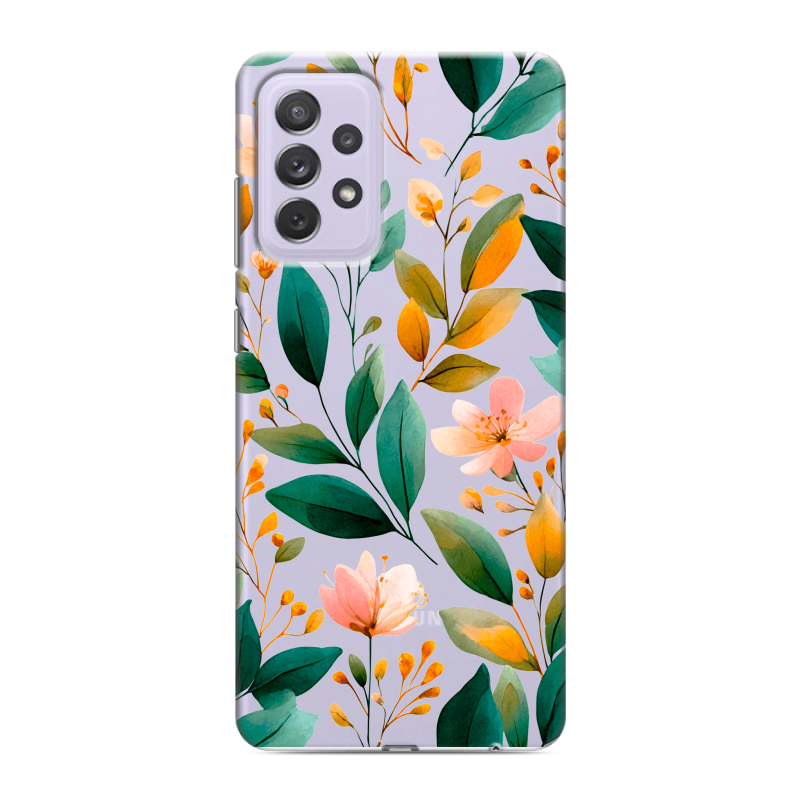 Пластиковый чехол на Samsung Galaxy A72 с принтом Цветы паттерн Пластиковый чехол на Samsung Galaxy A72 с принтом Цветы паттерн