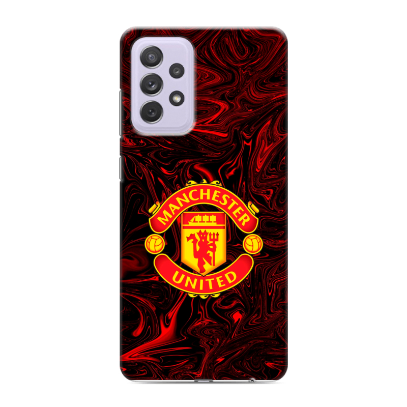 Силиконовый противоударный чехол на Samsung Galaxy A72 с принтом Manchester United Силиконовый противоударный чехол на Samsung Galaxy A72 с принтом Manchester United
