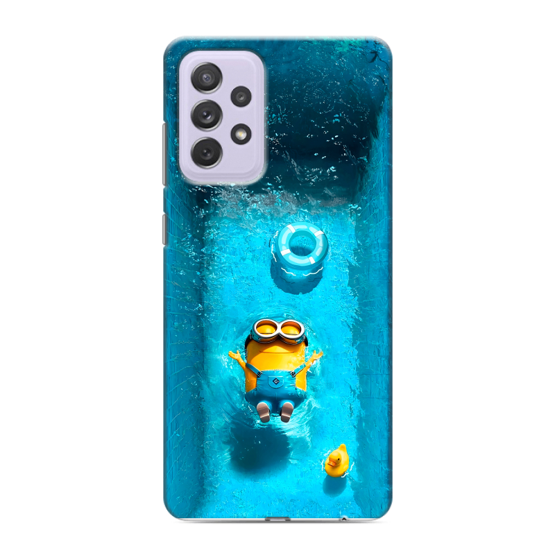 Силиконовый противоударный чехол на Samsung Galaxy A72 с принтом Миньоны Силиконовый противоударный чехол на Samsung Galaxy A72 с принтом Миньоны