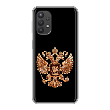 Силиконовый чехол на Samsung Galaxy A32 с принтом Герб России золотой