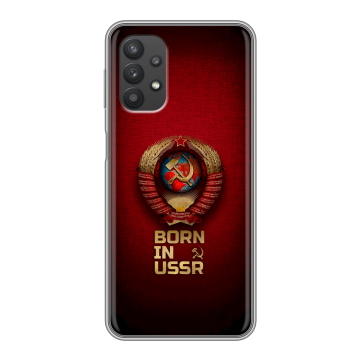 Силиконовый чехол на Samsung Galaxy A32 с принтом Флаг Герб СССР