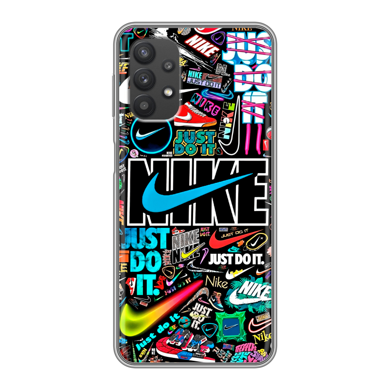 Силиконовый чехол на Samsung Galaxy A32 с принтом найк nike черный Силиконовый чехол на Samsung Galaxy A32 с принтом найк nike черный