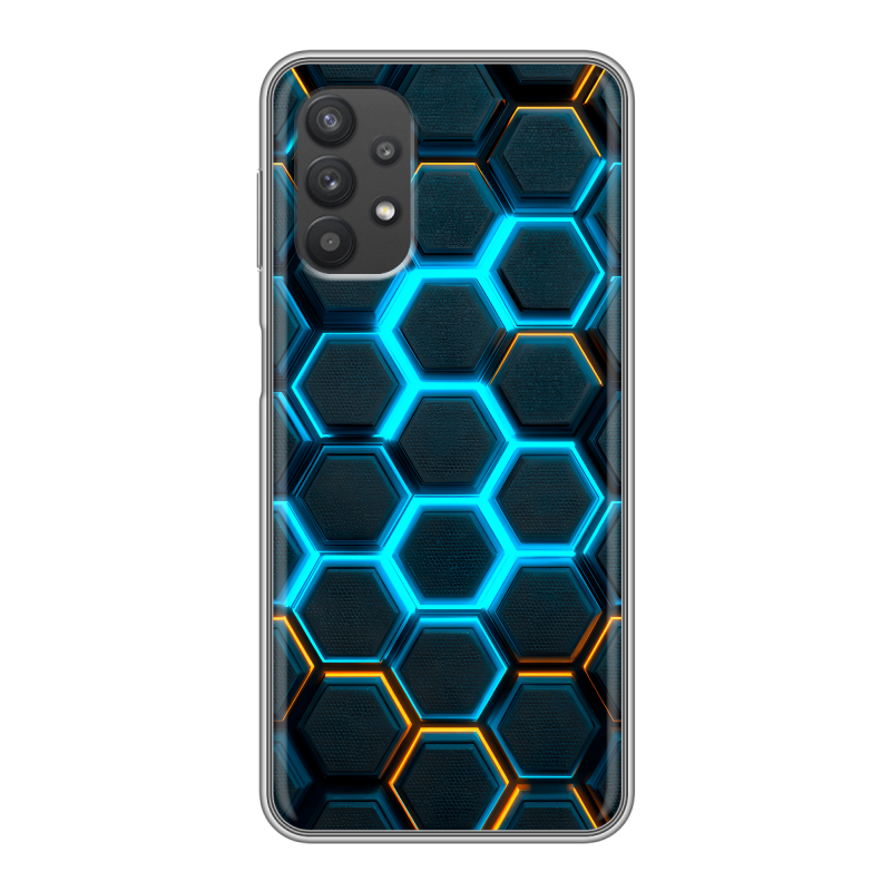 Силиконовый чехол на Samsung Galaxy A32 с принтом Неоновые соты Силиконовый чехол на Samsung Galaxy A32 с принтом Неоновые соты