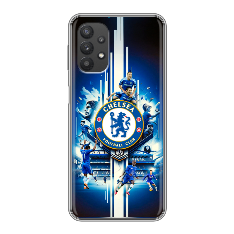 Силиконовый противоударный чехол на Samsung Galaxy A32 с принтом Chelsea Челси Силиконовый противоударный чехол на Samsung Galaxy A32 с принтом Chelsea Челси