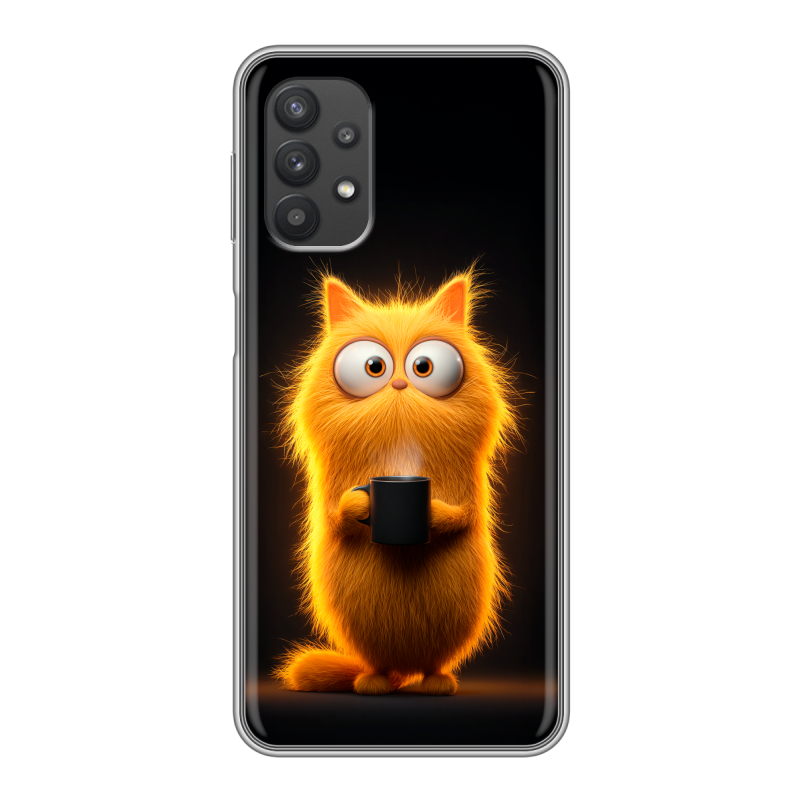 Силиконовый противоударный чехол на Samsung Galaxy A32 с принтом Смешной кот Силиконовый противоударный чехол на Samsung Galaxy A32 с принтом Смешной кот
