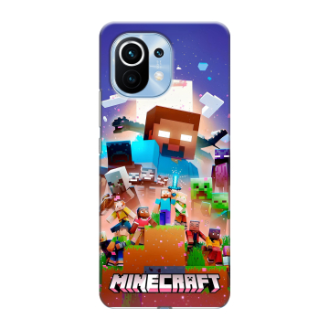 Силиконовый чехол на Xiaomi Mi 11 с принтом Майнкрафт Minecraft Силиконовый чехол на Xiaomi Mi 11 с принтом Майнкрафт Minecraft
