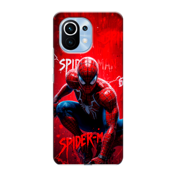 Силиконовый чехол на Xiaomi Mi 11 с принтом Spiderman Человек паук Силиконовый чехол на Xiaomi Mi 11 с принтом Spiderman Человек паук