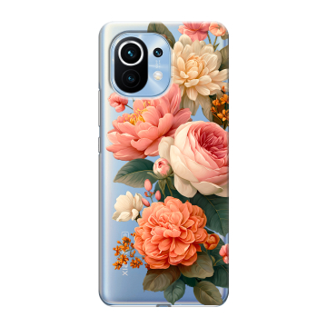 Силиконовый чехол на Xiaomi Mi 11 с принтом цветы Силиконовый чехол на Xiaomi Mi 11 с принтом цветы