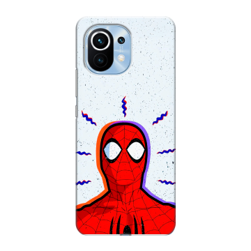 Силиконовый чехол на Xiaomi Mi 11 с принтом Spiderman Человек паук Силиконовый чехол на Xiaomi Mi 11 с принтом Spiderman Человек паук