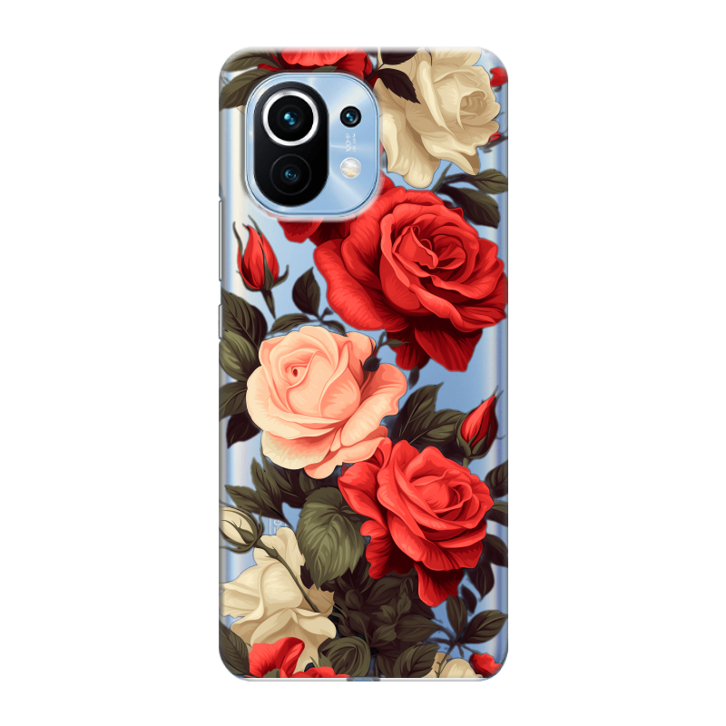 Силиконовый чехол на Xiaomi Mi 11 с принтом Розы Силиконовый чехол на Xiaomi Mi 11 с принтом Розы
