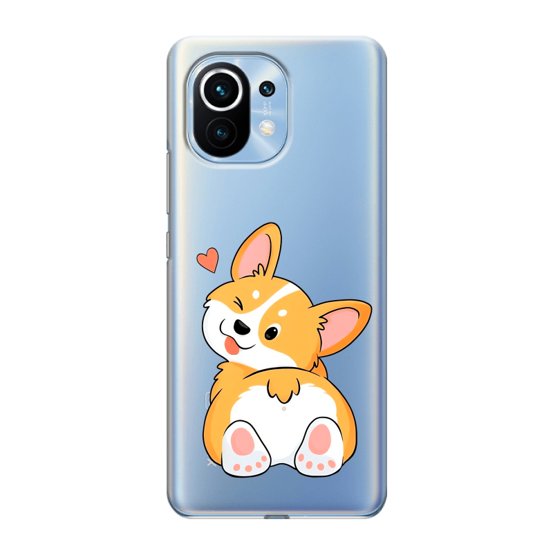 Пластиковый чехол на Xiaomi Mi 11 с принтом Корги Пластиковый чехол на Xiaomi Mi 11 с принтом Корги