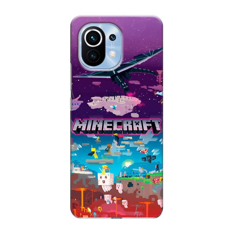 Пластиковый чехол на Xiaomi Mi 11 с принтом Майнкрафт Minecraft Пластиковый чехол на Xiaomi Mi 11 с принтом Майнкрафт Minecraft