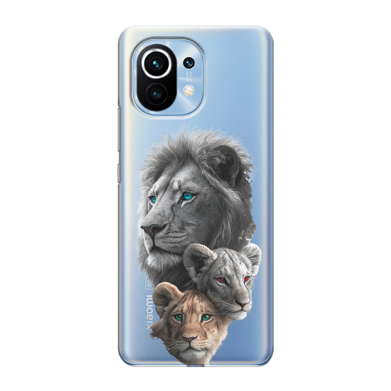 Силиконовый чехол на Xiaomi Mi 11 с принтом Львы Силиконовый чехол на Xiaomi Mi 11 с принтом Львы