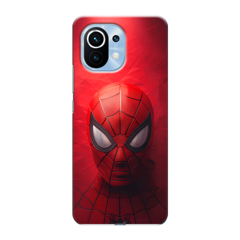 Силиконовый чехол на Xiaomi Mi 11 с принтом Spiderman Человек паук Силиконовый чехол на Xiaomi Mi 11 с принтом Spiderman Человек паук