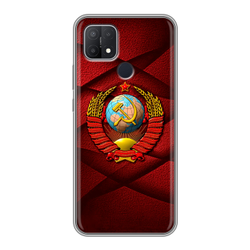 Силиконовый чехол на OPPO A15 с принтом Герб СССР Силиконовый чехол на OPPO A15 с принтом Герб СССР