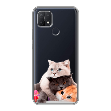 Силиконовый чехол на OPPO A15 с принтом Кошки Силиконовый чехол на OPPO A15 с принтом Кошки