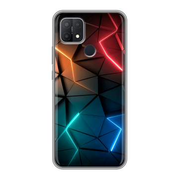Силиконовый чехол на OPPO A15 с принтом Абстракция неон Силиконовый чехол на OPPO A15 с принтом Абстракция неон