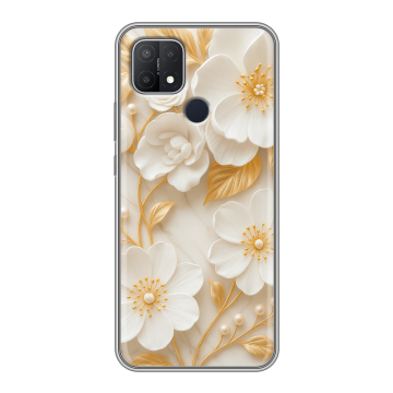 Силиконовый чехол на OPPO A15 с принтом Цветы