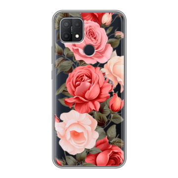 Силиконовый чехол на OPPO A15 с принтом Розы