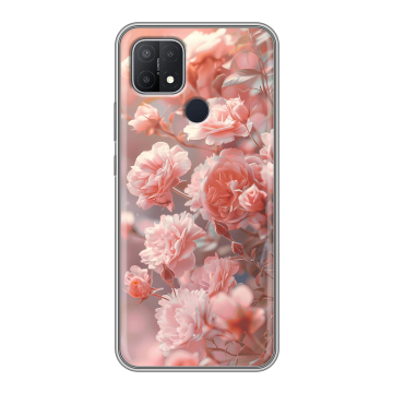 Силиконовый чехол на OPPO A15 с принтом Розовые розы Силиконовый чехол на OPPO A15 с принтом Розовые розы