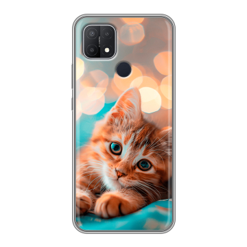 Силиконовый чехол на OPPO A15 с принтом котик