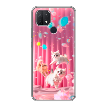 Силиконовый чехол на OPPO A15 с принтом милые котики Силиконовый чехол на OPPO A15 с принтом милые котики