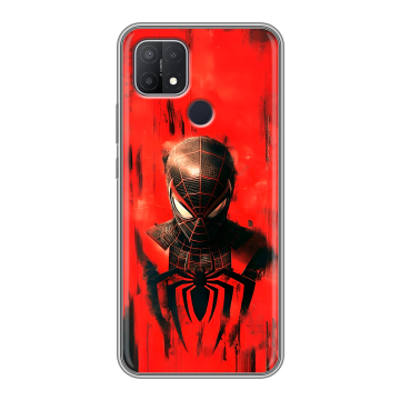 Силиконовый чехол на OPPO A15 с принтом человек паук spiderman