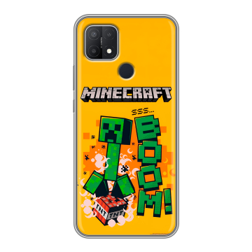 Силиконовый чехол на OPPO A15 с принтом Майнкрафт Minecraft