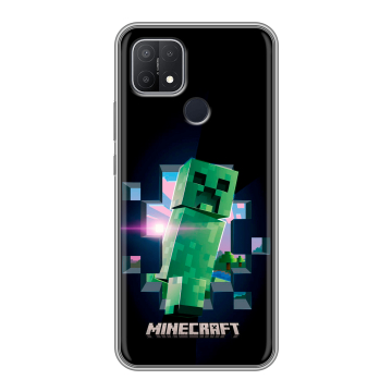 Силиконовый чехол на OPPO A15 с принтом Майнкрафт Minecraft