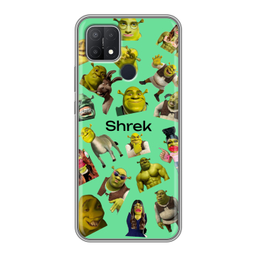 Силиконовый чехол на OPPO A15 с принтом Шрек Shrek Силиконовый чехол на OPPO A15 с принтом Шрек Shrek
