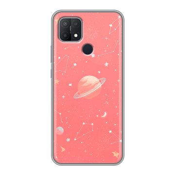 Силиконовый чехол на OPPO A15 с принтом Розовый космос Силиконовый чехол на OPPO A15 с принтом Розовый космос