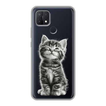 Силиконовый чехол на OPPO A15 с принтом Котенок