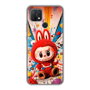Силиконовый чехол на OPPO A15 с принтом Labubu Лабубу