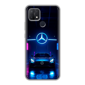 Силиконовый чехол на OPPO A15 с принтом Mercedes Мерседес