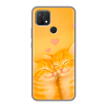 Силиконовый чехол на OPPO A15 с принтом Милые котята Силиконовый чехол на OPPO A15 с принтом Милые котята