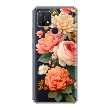 Силиконовый чехол на OPPO A15 с принтом цветы Силиконовый чехол на OPPO A15 с принтом цветы