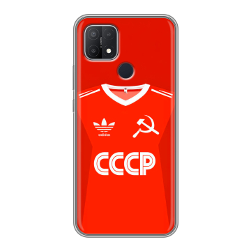 Силиконовый чехол на OPPO A15 с принтом Флаг Герб СССР Силиконовый чехол на OPPO A15 с принтом Флаг Герб СССР