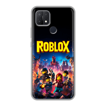 Силиконовый чехол на OPPO A15 с принтом Roblox Роблокс