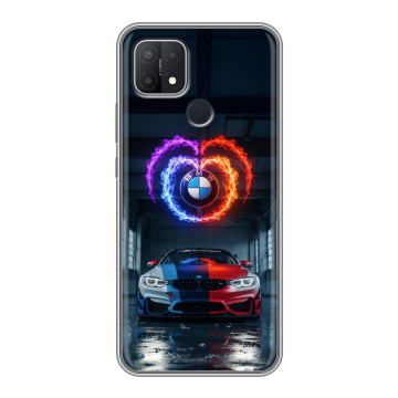 Силиконовый чехол на OPPO A15 с принтом BMW БМВ