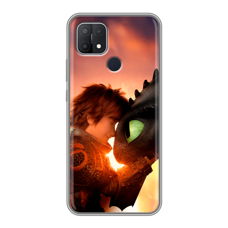 Силиконовый чехол на OPPO A15 с принтом Как приручить дракона Силиконовый чехол на OPPO A15 с принтом Как приручить дракона