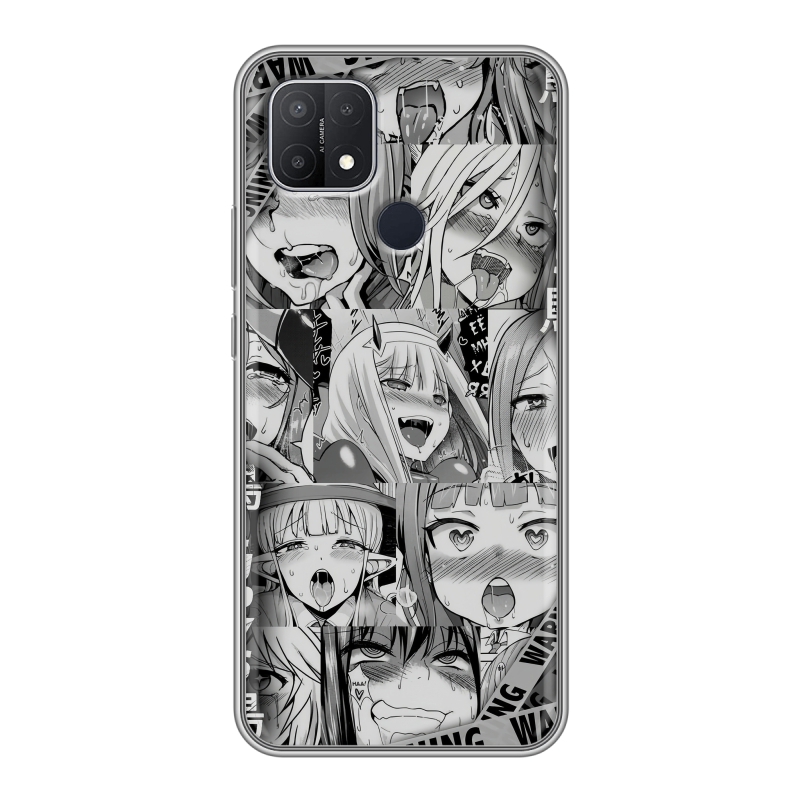 Силиконовый противоударный чехол на OPPO A15 с принтом Ahegao Ахегао Аниме Силиконовый противоударный чехол на OPPO A15 с принтом Ahegao Ахегао Аниме