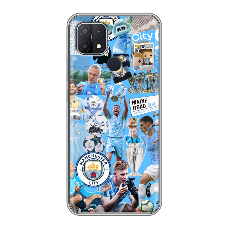 Силиконовый чехол на OPPO A15 с принтом Man City Манчестер Сити Силиконовый чехол на OPPO A15 с принтом Man City Манчестер Сити