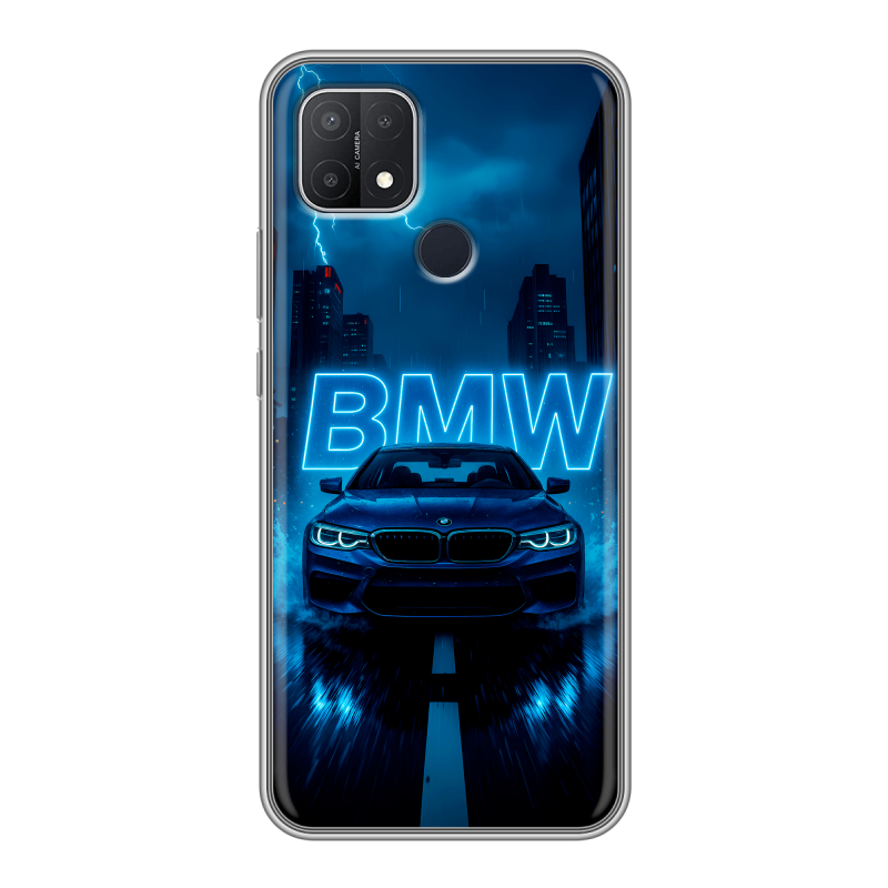 Силиконовый противоударный чехол на OPPO A15 с принтом BMW БМВ Силиконовый противоударный чехол на OPPO A15 с принтом BMW БМВ