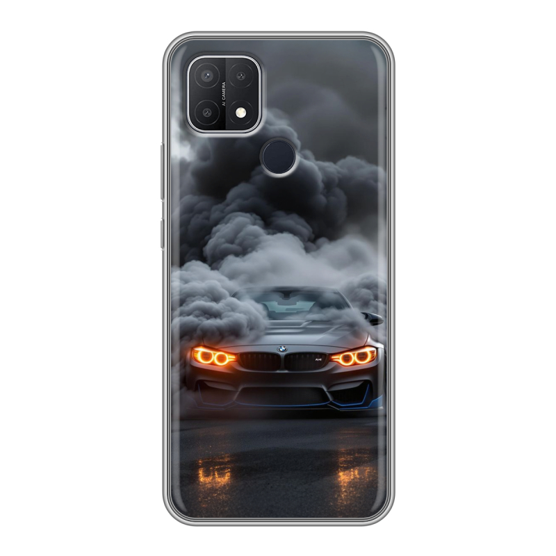 Силиконовый противоударный чехол на OPPO A15 с принтом BMW БМВ Силиконовый противоударный чехол на OPPO A15 с принтом BMW БМВ
