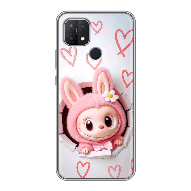 Силиконовый чехол на OPPO A15 с принтом Labubu Лабубу Силиконовый чехол на OPPO A15 с принтом Labubu Лабубу