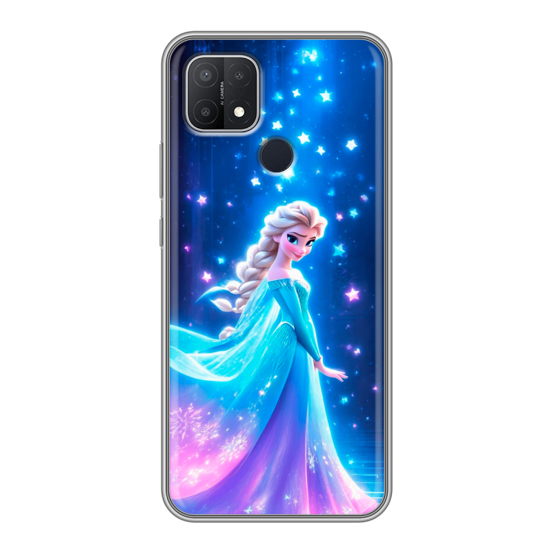 Силиконовый противоударный чехол на OPPO A15 с принтом Холодное сердце Frozen Силиконовый противоударный чехол на OPPO A15 с принтом Холодное сердце Frozen