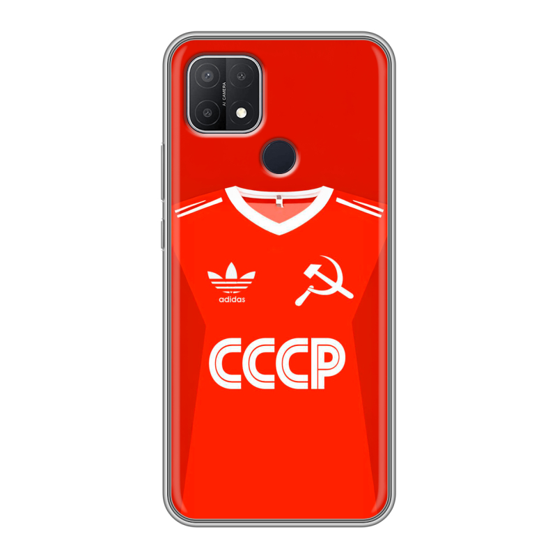 Силиконовый чехол на OPPO A15 с принтом Флаг Герб СССР Силиконовый чехол на OPPO A15 с принтом Флаг Герб СССР