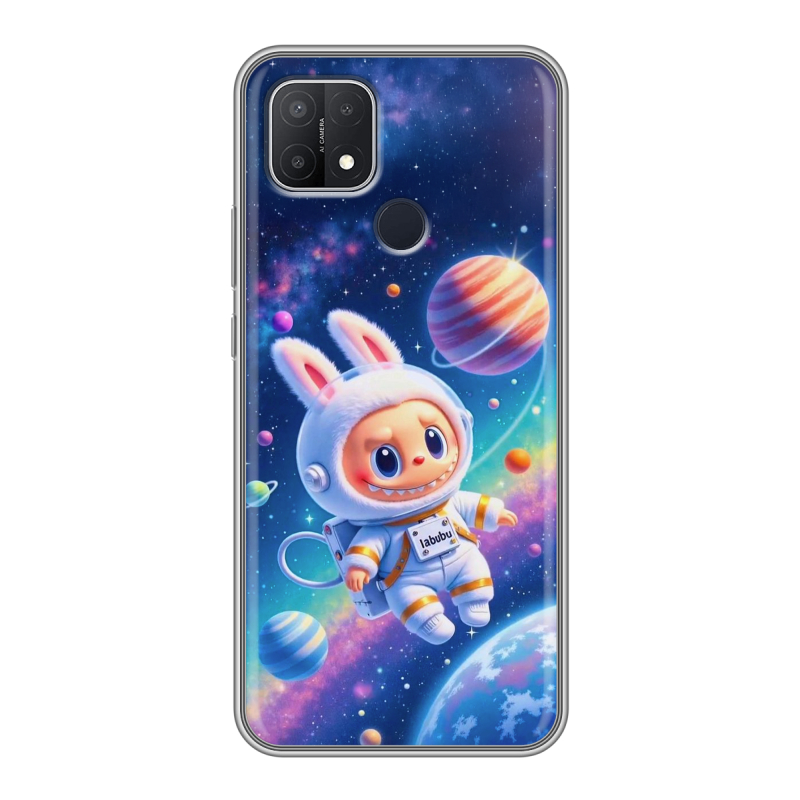 Силиконовый противоударный чехол на OPPO A15 с принтом Labubu Лабубу Силиконовый противоударный чехол на OPPO A15 с принтом Labubu Лабубу