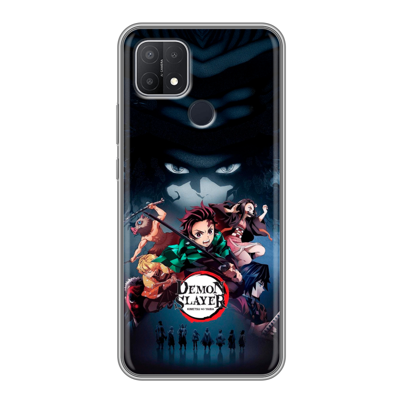 Силиконовый чехол на OPPO A15 с принтом Demon Slayer Клинок рассекающий демонов Силиконовый чехол на OPPO A15 с принтом Demon Slayer Клинок рассекающий демонов