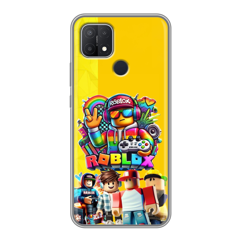 Силиконовый чехол на OPPO A15 с принтом Roblox Роблокс Силиконовый чехол на OPPO A15 с принтом Roblox Роблокс